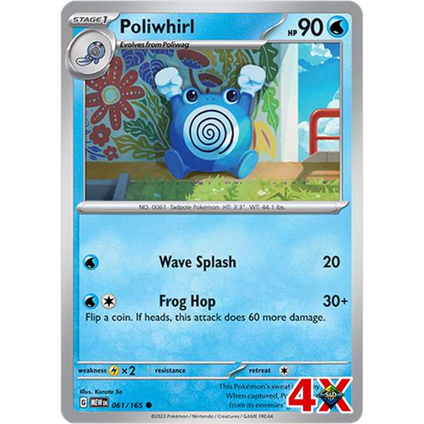 4X Poliwhirl Scarlet Violet 151 Near Mint