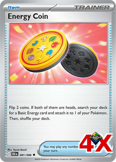 4x Energy Coin Playset Black Bolt Near Mint