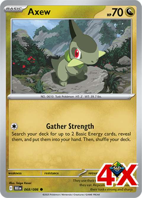 4x Axew Playset Black Bolt Near Mint