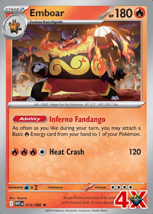 4x Emboar Playset Near White Flare Mint