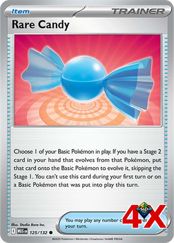 4x Rare Candy Playset Mega Evolution Near Mint