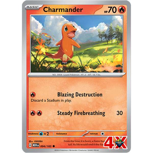 4x Charmander Playset Scarlet & Violet 151  Near Mint