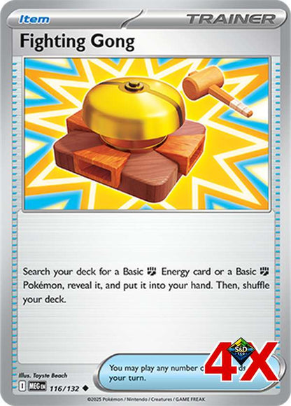 4x Fighting Gong Playset Mega Evolution Near Mint