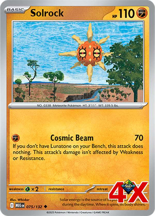 4x Solrock Mega Evolution Near Mint